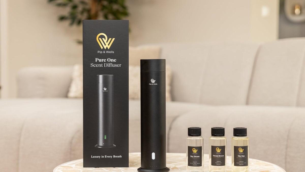 Wasserloser Duftdiffusor mit Duftölen von Pip & Wells