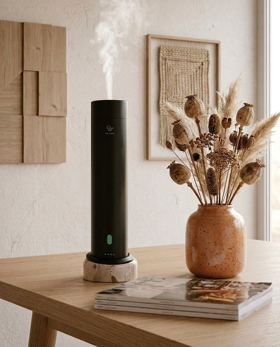Pure One diffuser in a minimal natural interior